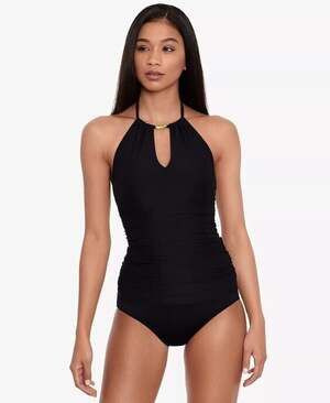 NEW! Ralph Lauren Women's 12 Beach Club High Neck Tankini Top In Red NWT $165